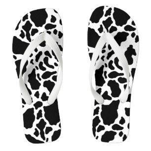 Black and White Cow Print Thongs