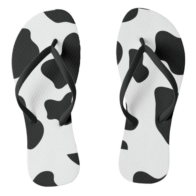 Black and white Cow Print Thongs (Footbed)