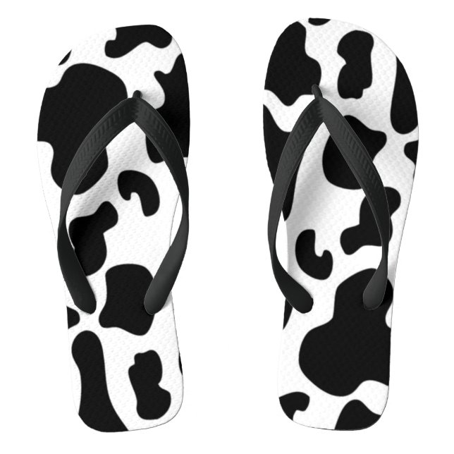 Black and White Cow print Thongs (Footbed)