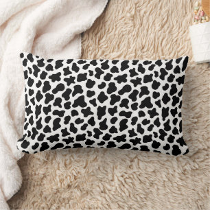Black and white cow skin pattern lumbar cushion