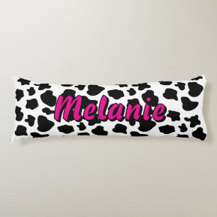 Black and white cow spots personalized body cushion