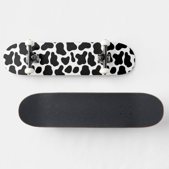 Black and White Cow Texture Skateboard (Horz)