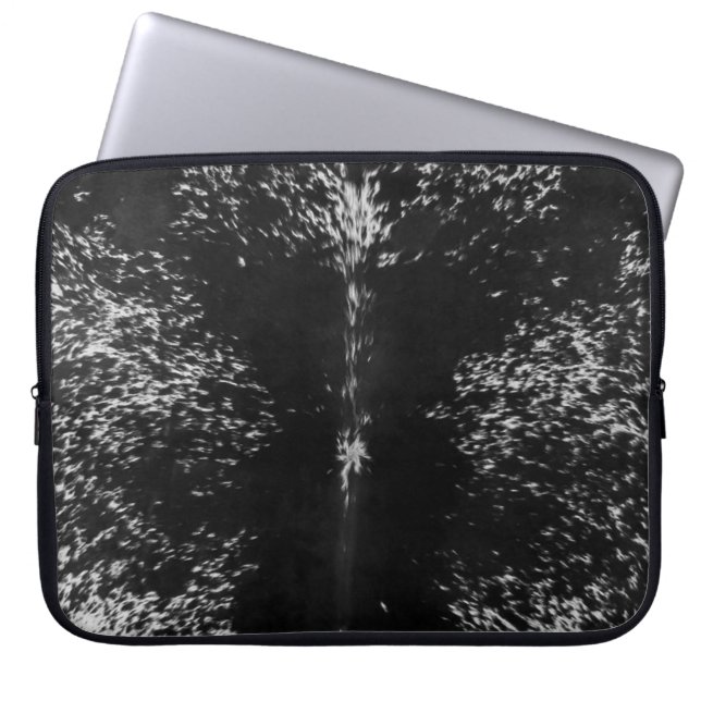 Black and White Cowhide Country Western Laptop Sleeve (Front)