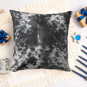 Black and White Cowhide Print Cushion