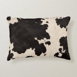 Black and White Cowhide Print Decorative Cushion