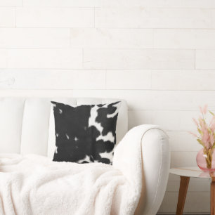 Black and White Cowhide Print, Farmhouse decor  Cushion