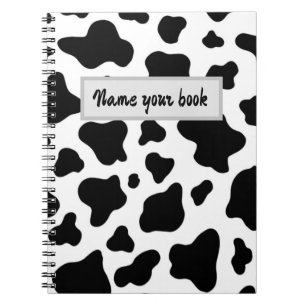 Black and white cowhide trendy rustic farm notebook