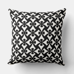 Black and White Crazy Pattern Throw Pillow