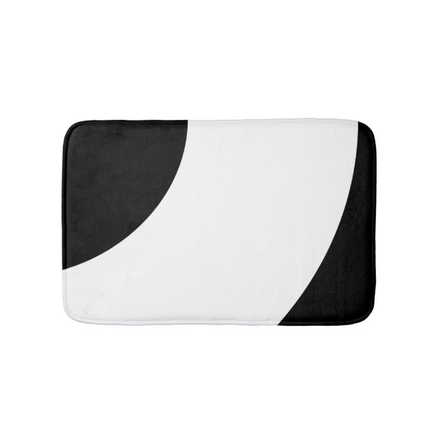 Black and White Creative Brush Strokes Bath Mat (Front)