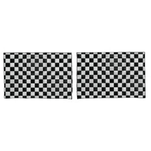 Black and White Crocodile Skin Print Chess Pillowcase