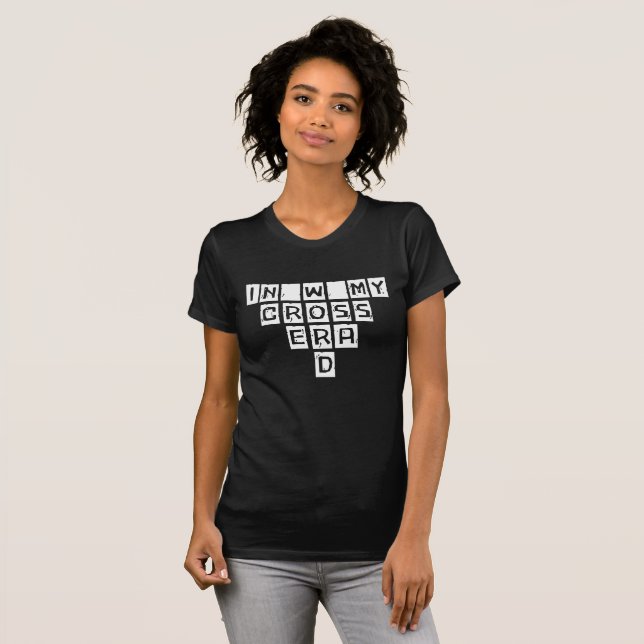 Black And White Crossword Hobby T-Shirt (Front Full)
