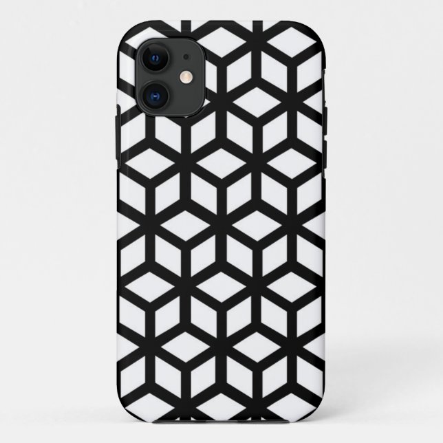 Black And White Cube Pattern Case-Mate iPhone Case (Back)