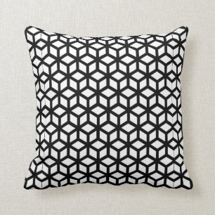 Black And White Cube Pattern Cushion