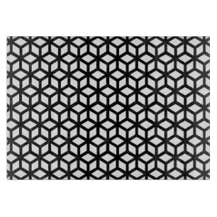 Black And White Cube Pattern Cutting Board