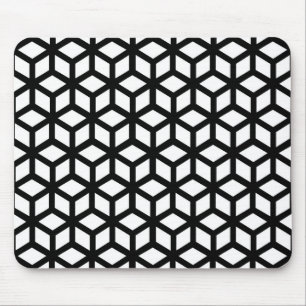 Black And White Cube Pattern Mouse Pad