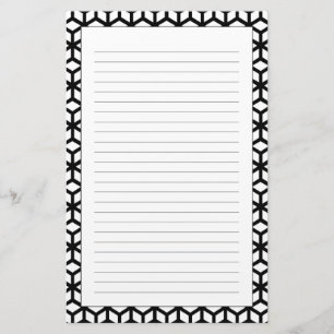 Black And White Cube Pattern Stationery