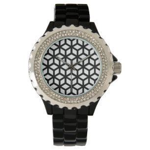 Black And White Cube Pattern Watch
