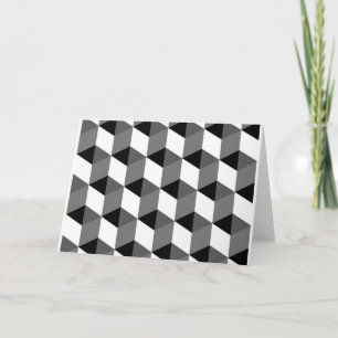 Black and White Cubes Optical Illusion Impossible Card