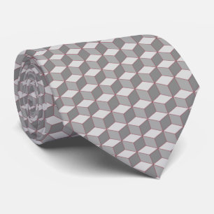black and white cubes with red accent tie