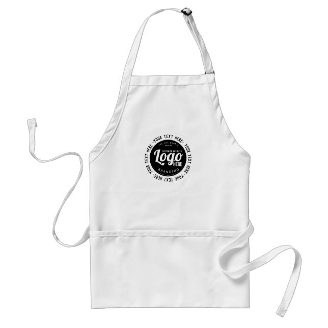 Black And White Custom Business Branded Logo Standard Apron (Front)