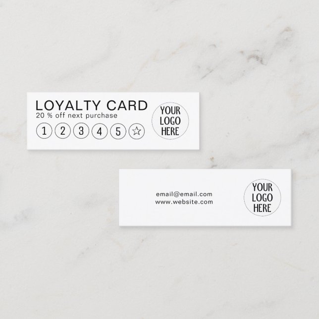 Black and White custom company logo Loyalty Card (Front/Back)