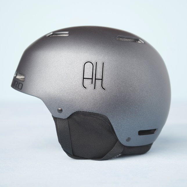 Black and white custom initials simple (Helmet Side)