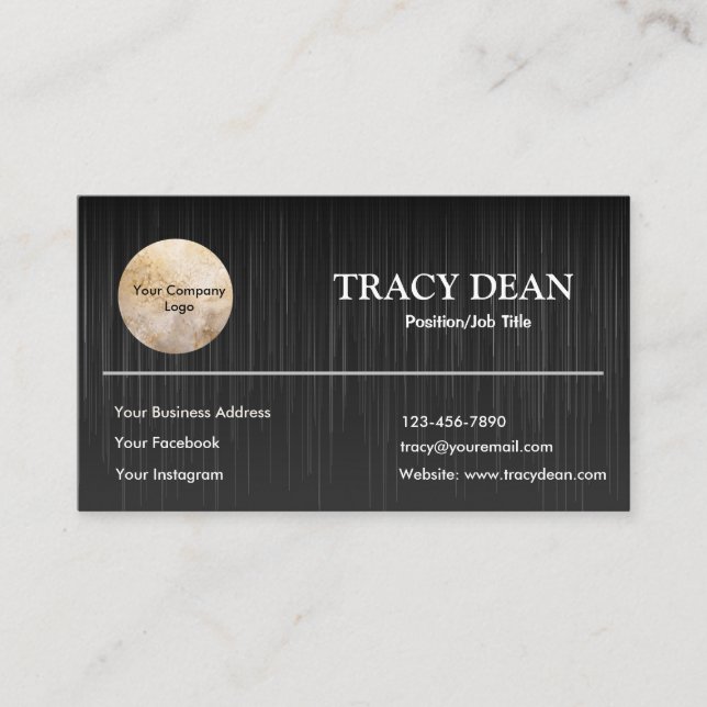 Black and White Custom Modern Professional Business Card (Front)