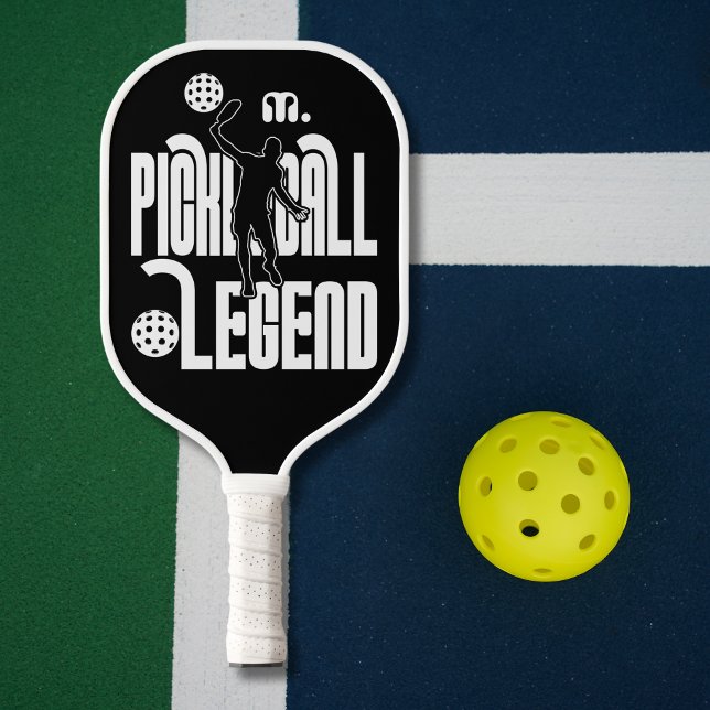 Black and White Custom Monogram Pickleball Legend Pickleball Paddle (Creator Uploaded)
