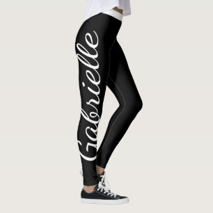 Black and White Custom Name Leggings