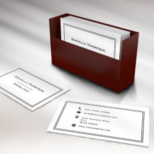 Black And White Custom Name Minimalist Typography Business Card