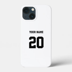 Black and White Custom Number and Name iPhone 13 Mini Case