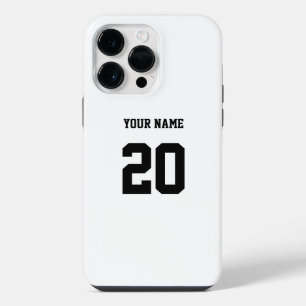 Black and White Custom Number and Name iPhone 14 Pro Max Case