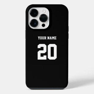 Black and White Custom Number and Name iPhone 14 Pro Max Case