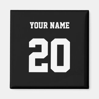 Black and White Custom Number and Name Magnet