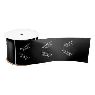 Black and White Custom Personalised Satin Ribbon