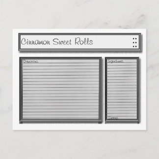 Black and White Custom Recipe Card