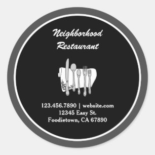 Black and White Custom Restaurant Stickers