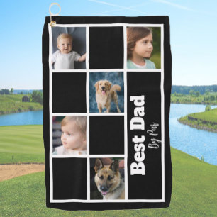 Black and White Custom Template Family Photos Golf Towel