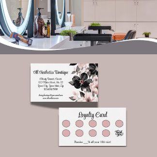 Black and White Customer Appreciation Loyalty Business Card