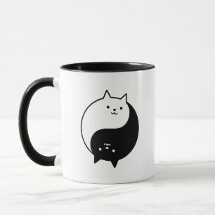 Black and White Cute Cats Purrfect Balance Mug
