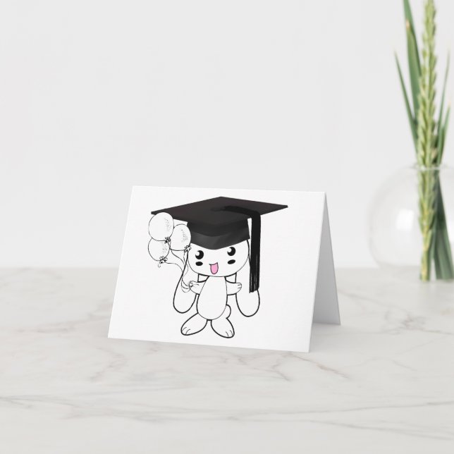 Black and white cute graduation invitation (Front)