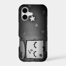 Black and White Cute Robot iPhone Case