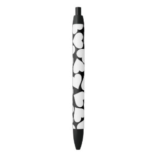 Black and White Cute Simple Heart Pattern Ink Pen