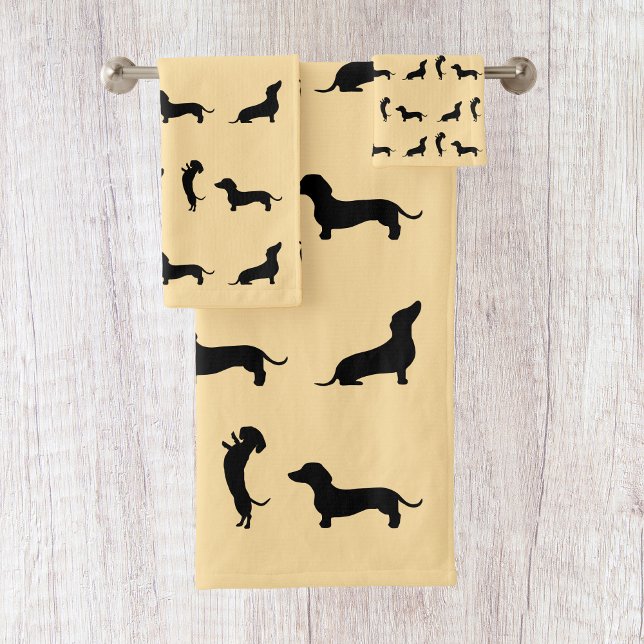 Black and White Dachshund  Bath Towel Set (Creator Uploaded)