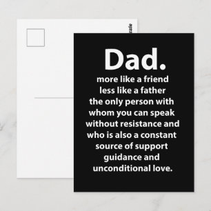 Black and White Dad Daddy Quote Postcard