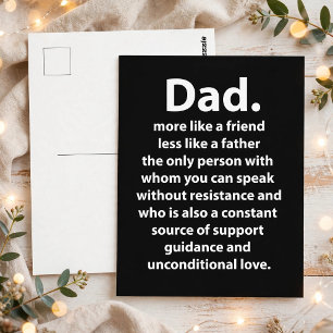 Black and White Dad Daddy Quote  Postcard