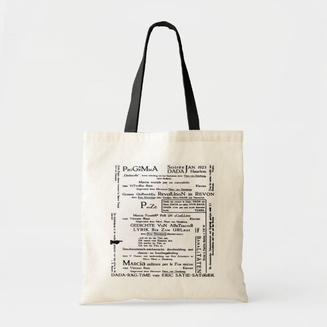 BLACK AND WHITE DADA ART PROGRAMME SOIREE Tote Bag (Front)