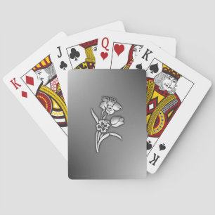 Black and White Daffodil Playing Cards