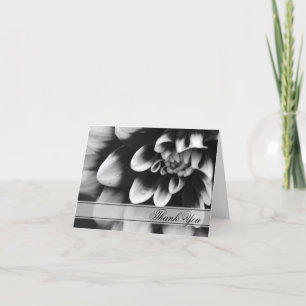 Black and White Dahlia Bridesmaid Thank You Card