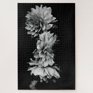 Black-and-White Dahlia Trio Jigsaw Puzzle